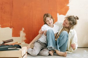 Mother and Son Painting